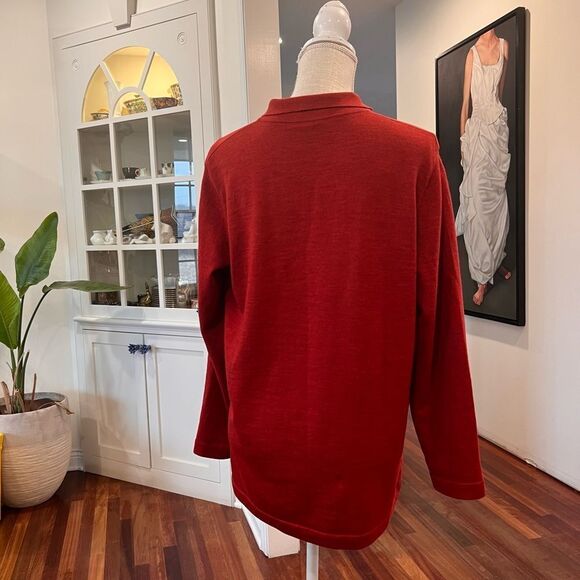 Hermes Red Button-Up Men's Shirt - Picture 6 of 7